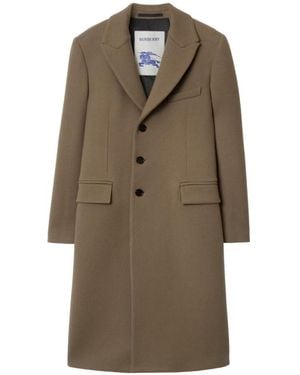Burberry Single Breasted Wool Coat, Brand Size 44 (Us - Brown