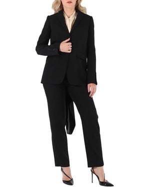 Burberry Exaggerated Panel Detail Wool Tailored Jacket, Brand Size 4 (Us - Black