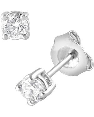 Brilliant Diamond 1/3 Carat Round Lab Grown Diamond Stud Earrings - Metallic