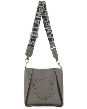 Stella McCartney Shoulder Bag With Logo - Grey