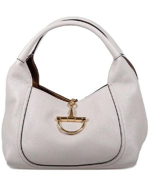 Gucci Signature Softbit Leather Shoulder Bag - Grey