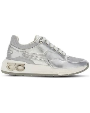 Ferragamo Cosma Low Leather Trainer - White