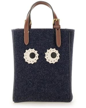 Anya Hindmarch Mini Eyes Tote Bag - Blue