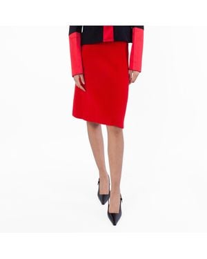 Ferragamo Knitted Knee-Length Skirt - Red