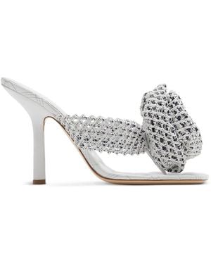 Burberry Crochet Rose 105Mm Heeled Sandals, Brand Size 35 Us - White
