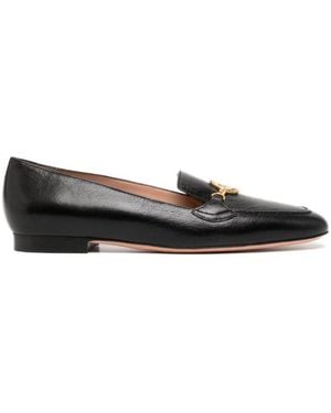 Bally Obrien Logo Plaque Leather Loafers, Brand Size 39 (Us - Black
