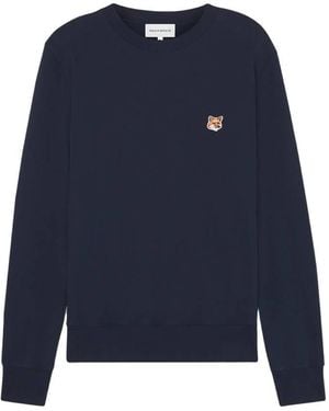 Maison Kitsuné Fox Head Patch Sweatshirt - Blue