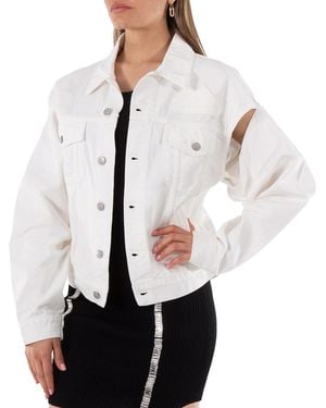 MM6 by Maison Margiela Mm6 Ladies Cut-Out Detail Denim Jacket - White