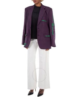 Vetements Check Hidden Message Tailored Blazer - Purple