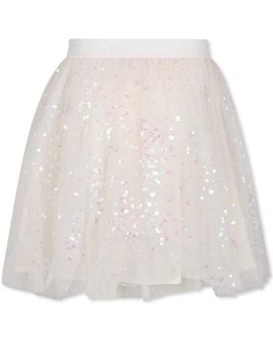 Bonpoint All-Over Glitter Tulle Skirt - White