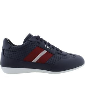 Bally Haldin Leather Low-Top Trainers, Brand Size 5 Us - Blue