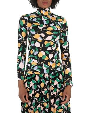 La DoubleJ Ladies Orchard Turtleneck Jersey Top - Green