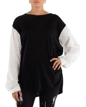 Y's Yohji Yamamoto Round-Neck Lyocell-Blend Sweatshirt, Brand Size 2 - Black
