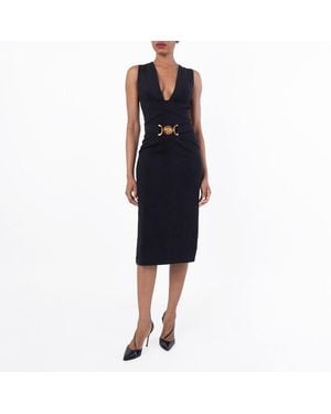 Versace Medusa Biggie Midi Dress, Brand Size 36 Us - Blue