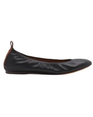 Lanvin Round-Toe Ballerina Flats - Black