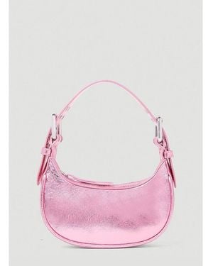 BY FAR Soho Metallic Mini Shoulder Bag - Pink