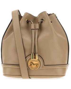 Chloé Chlo Cappuccino Leather Bucket Bag - Natural