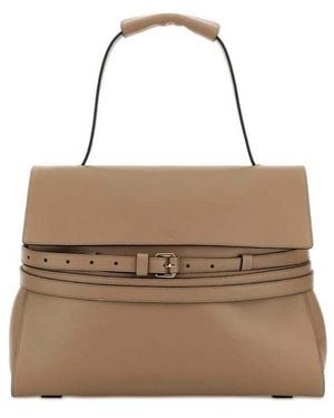 Moschino Nappa Leather Shoulder Bag Ecru Borse A Tracolla - Brown