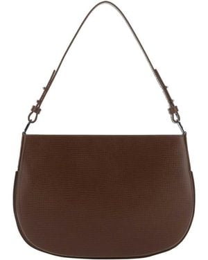 BY FAR Leather Issa Shoulder Bag - Brown