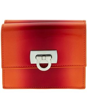 Ferragamo Gancini Buckle Leather Wallet - Red