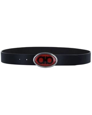 Ferragamo Custom Buckle Fixed Belt - Black