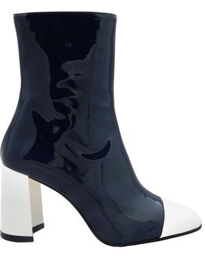 CAREL PARIS Donna Patent Leather Ankle Boots, Brand Size 35 Us - Blue