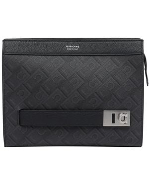 Ferragamo Monogram Crossbody Bag - Black