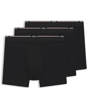 BOSS Bamboo-Blend Boxer Briefs - Black