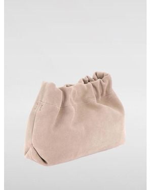 Brunello Cucinelli Sabbia Suede Gathered Clutch Bag - Pink