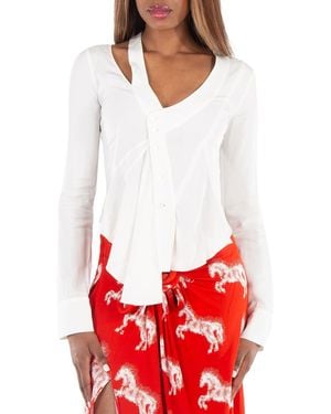 Stella McCartney Ladies Asymmetric Seam Detailed Shirt, Brand Size 34 (Us - White
