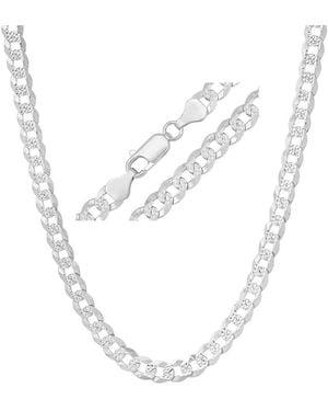 Kylie Harper Thick/Heavy Italian Diamond-Cut Pave Miami Cuban Curb Chain Necklace - Metallic