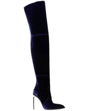 Bally Hedy Velvet Long Stiletto Boots, Brand Size 37 Us - Black