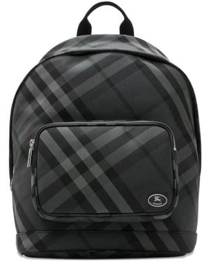 Burberry Check Grid Backpack - Black