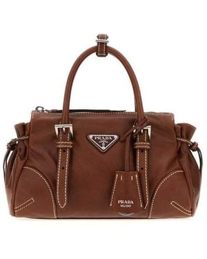 Prada Karin Top Handle Bag - Brown