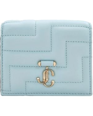 Jimmy Choo Hanne Jc Emblem Leather Wallet - Blue