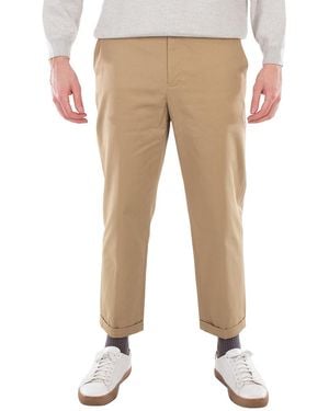 KENZO Straight Leg Cotton Pants, Brand Size 36 (Us - Natural