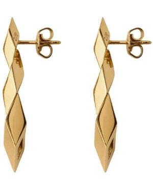 Burberry Plated Hollow Drop Earrings - Metallic