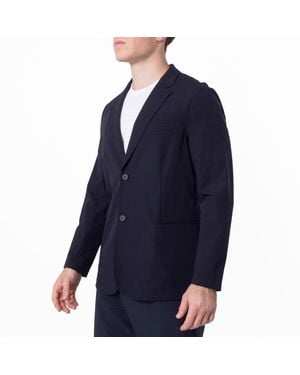 Emporio Armani Stretch-Nylon Single-Breasted Blazer, Brand Size 50 Us - Blue