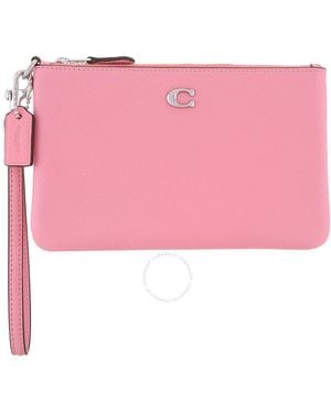 COACH Small Essential Leather Wristlet - Pink