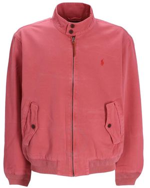Polo Ralph Lauren Stand-Up Collar Cotton Windbreaker - Pink