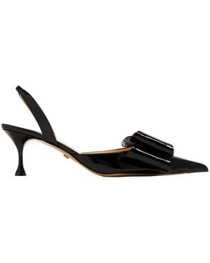 Mach & Mach Le Cadeau Patent Slingback Court Shoes - Black