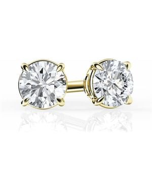 Brilliant Diamond 1/3 Carat Round Lab Grown Diamond Stud Earrings - Blue