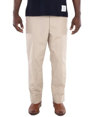 Thom Browne Typewriter Cloth Classic Backstrap Trouser, Brand Size 2 - Natural
