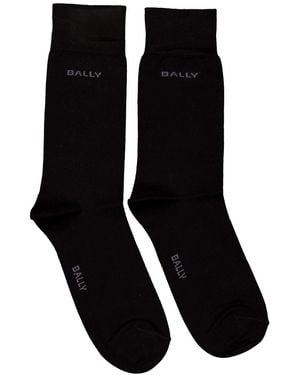 Bally Logo-Intarsia Socks - Black