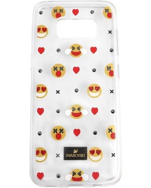 Swarovski Transparent Humorist Galaxy S8 Smartphone Case With Bumper - White