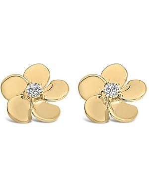 Haus of Brilliance 10K 1/3 Cttw Lab Grown Diamond Flower Petal Stud Earrings - Metallic