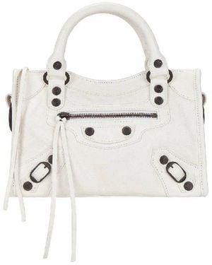 Balenciaga Le City Mini Leather Handbag - White