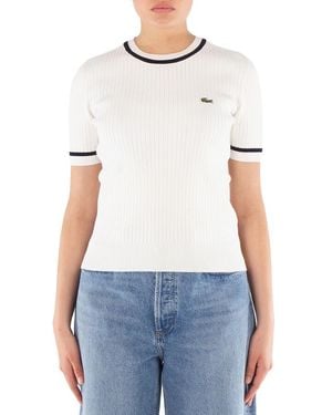 Lacoste Crew Neck Pull Over Knit Jumper - Blue