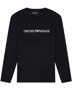 Emporio Armani Long Sleeves Cotton Jersey - Blue