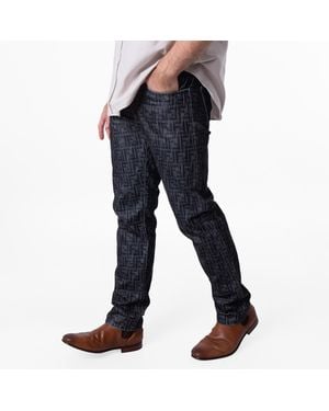 Fendi Straight Leg Ff Jeans, Waist - Grey